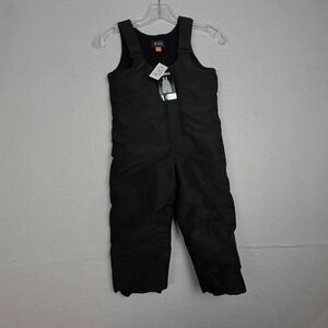 The Children's Place Boys Black Snow Bib Overalls Fleece Lined Insulated 3T NEW
